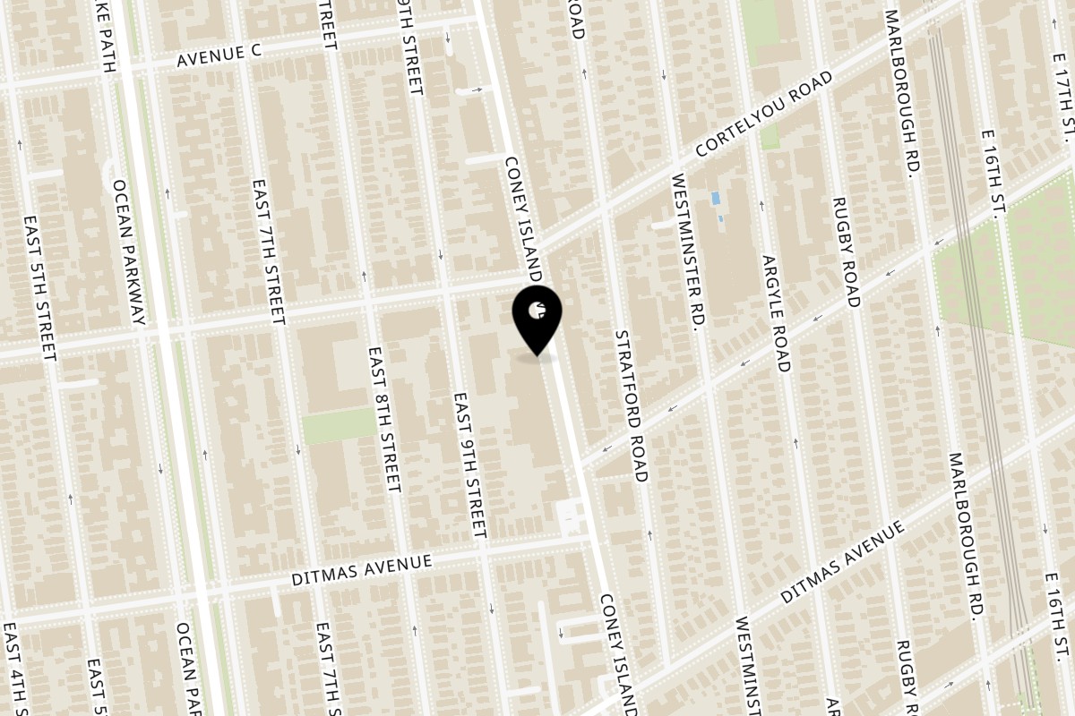 Map showing the location of JALSA on 786 Coney Island Ave in Brooklyn